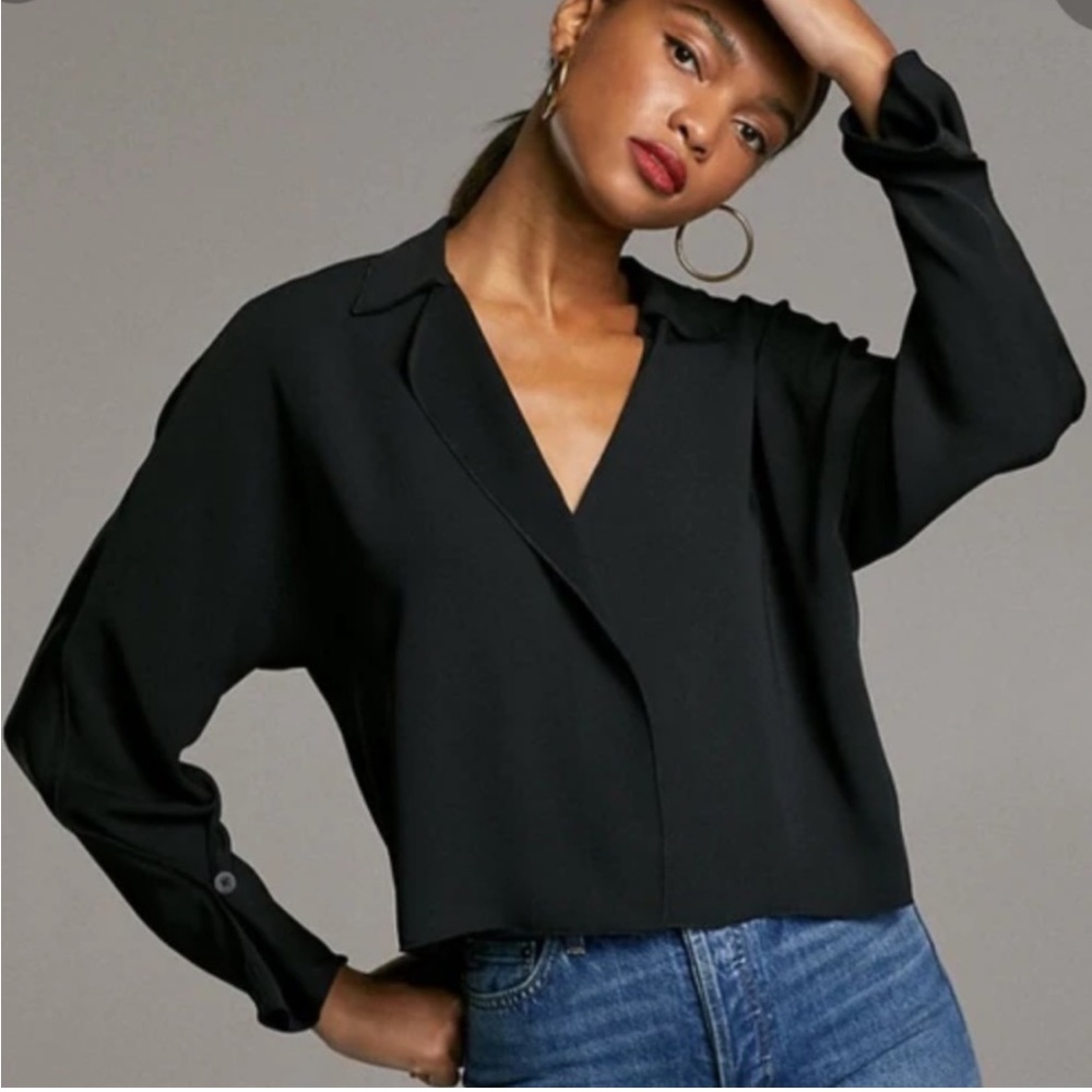 Aritzia Babaton Martin Blouse black Size XXS
